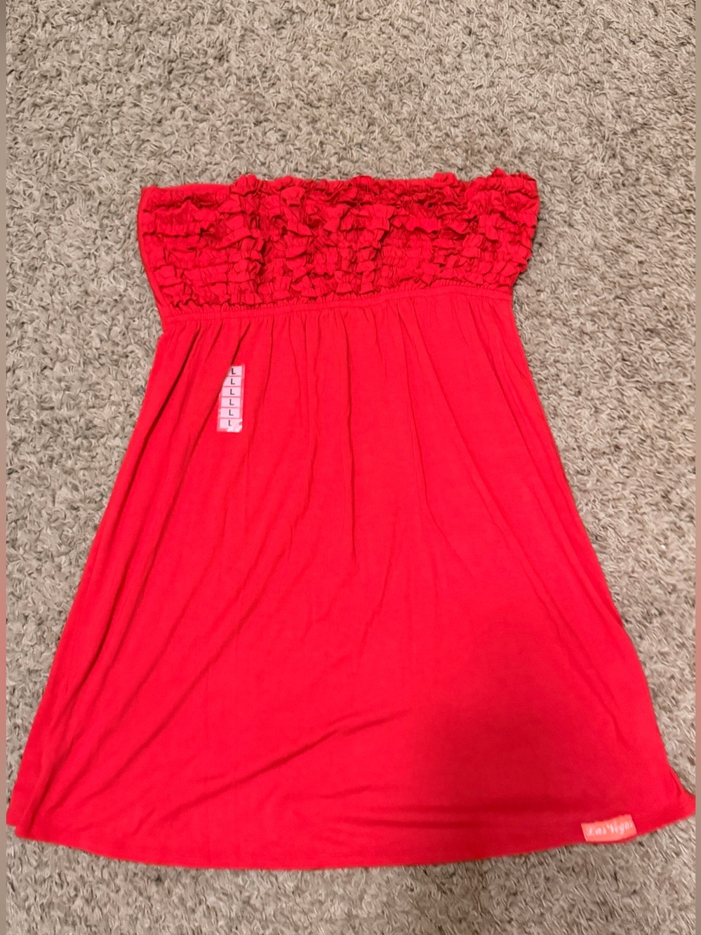 American crown Strapless Ruffle Tube Dress Red Xhilaration Large New cover up